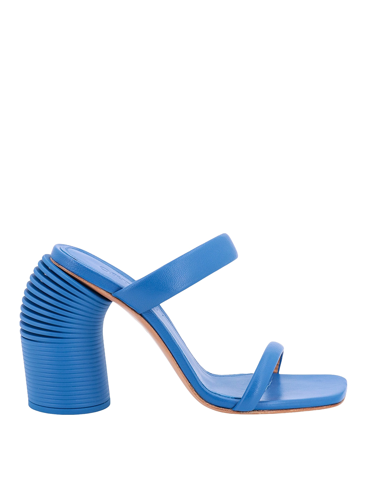 Off-white Leather Sandals With Spring Heel In Blue