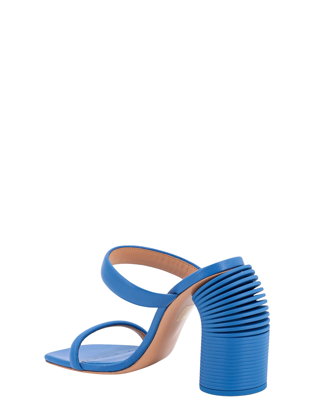 Shop Off-white Leather Sandals With Spring Heel In Blue