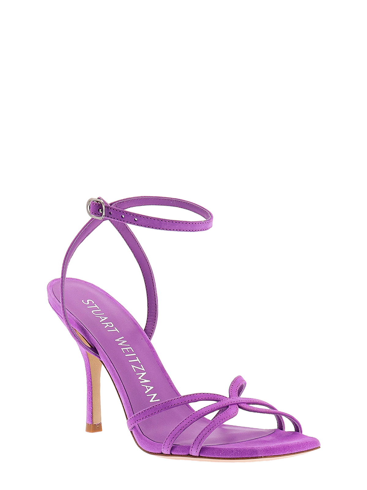 Shop Stuart Weitzman Suede Sandals In Purple
