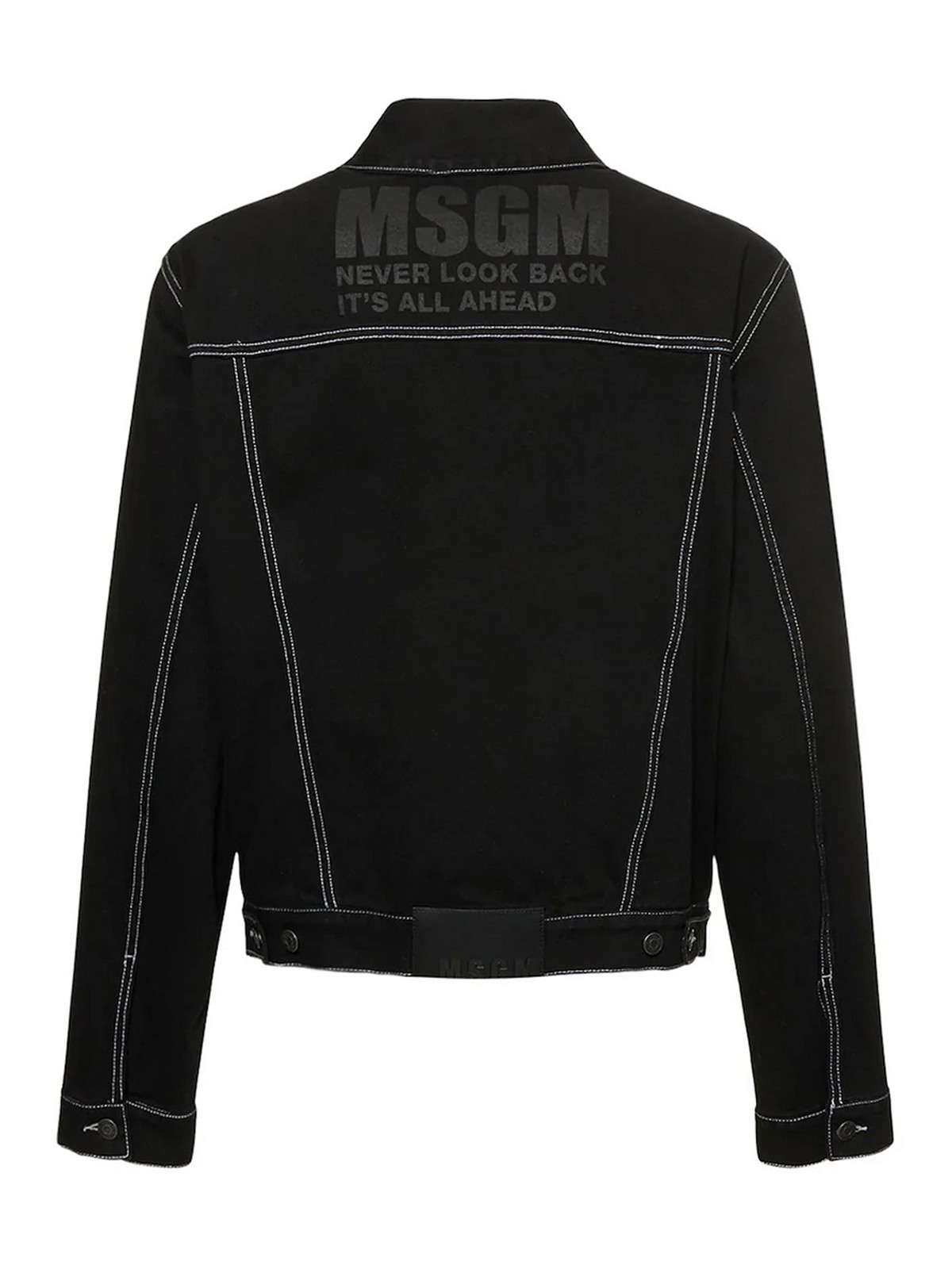Shop Msgm Jacket  Cotton Bull In Negro