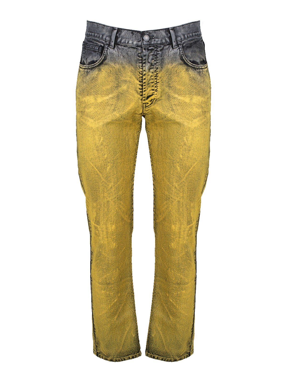 Moschino Garment Dyed Jeans In Yellow