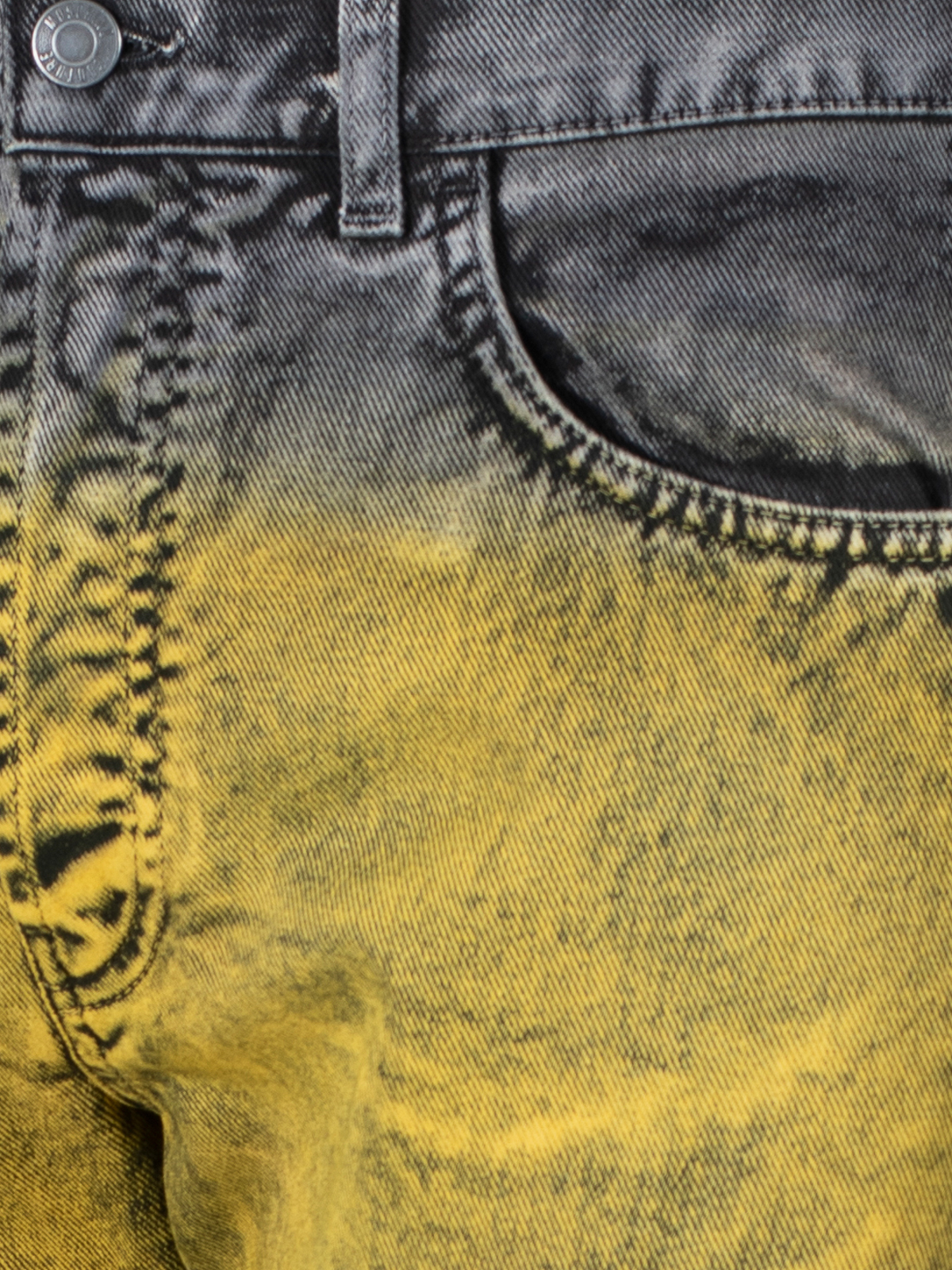 Shop Moschino Garment Dyed Jeans In Yellow