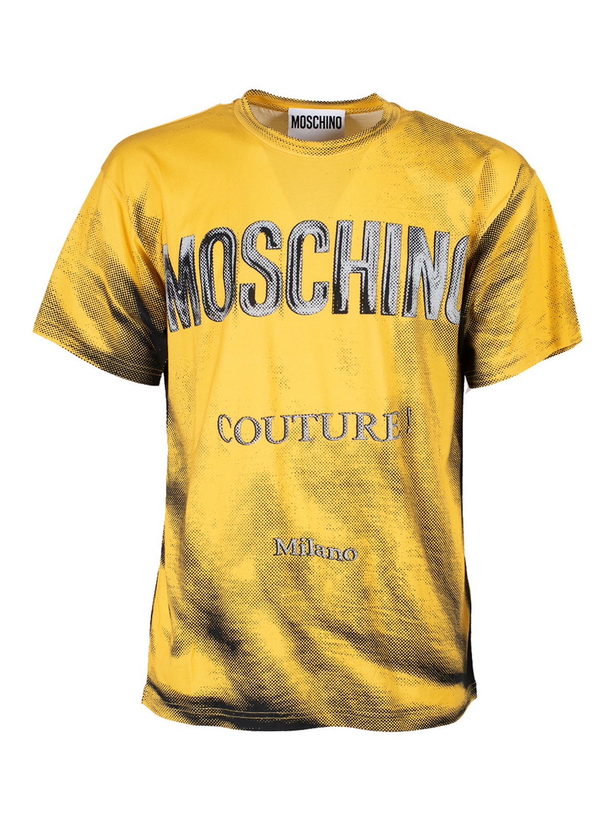 Moschino Trompe Loeuil Tshirt In Yellow