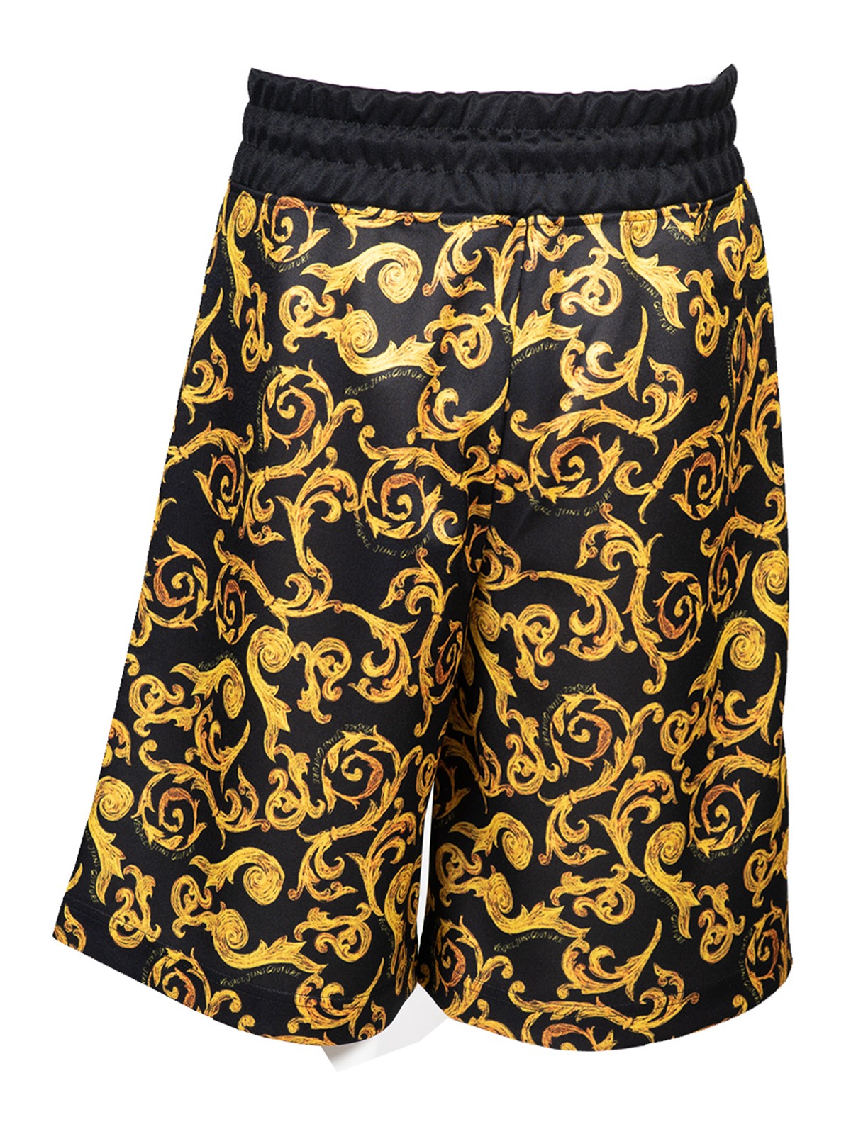 Shop Versace Jeans Couture Baroque Shorts In Black