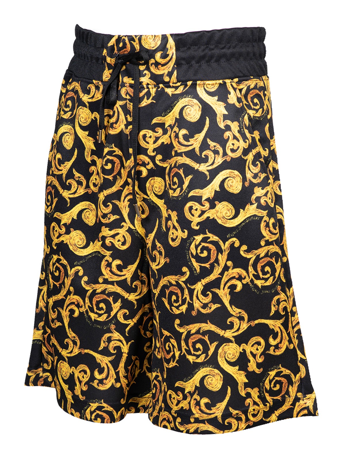 Shop Versace Jeans Couture Baroque Shorts In Black