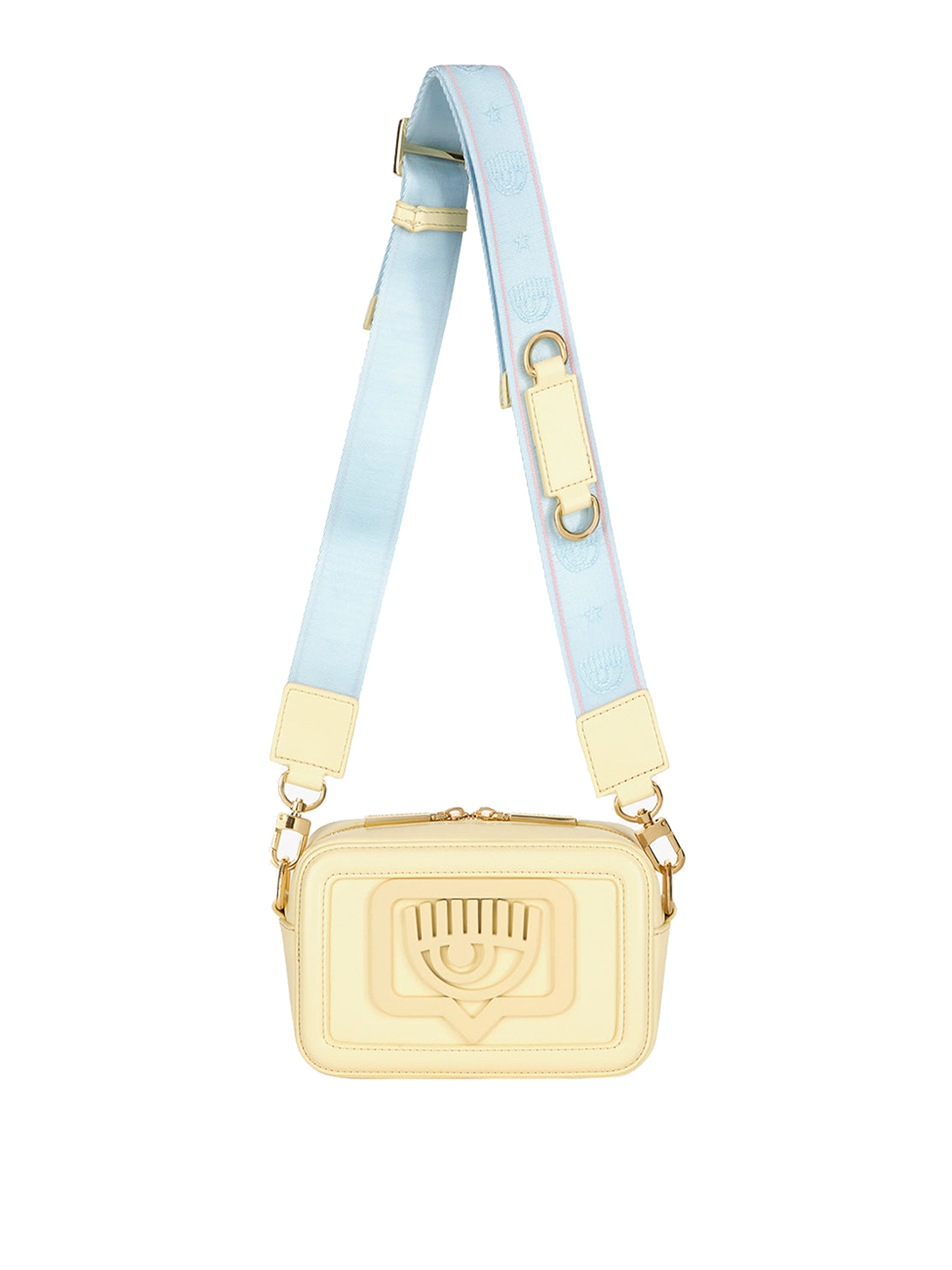 Chiara Ferragni small eyelike crossbody bag in yellow