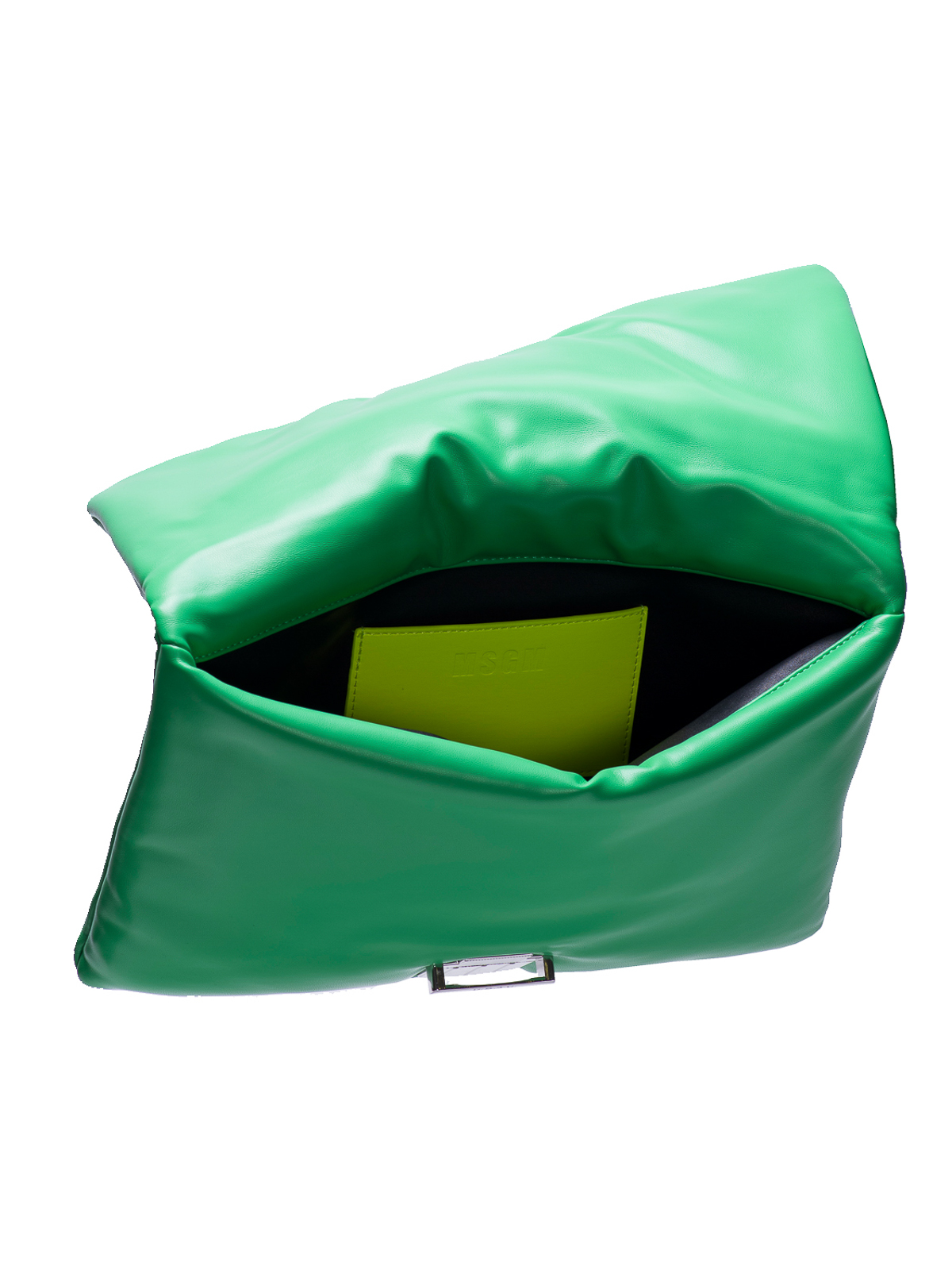 Shop Msgm Click Bag Clutch In Green
