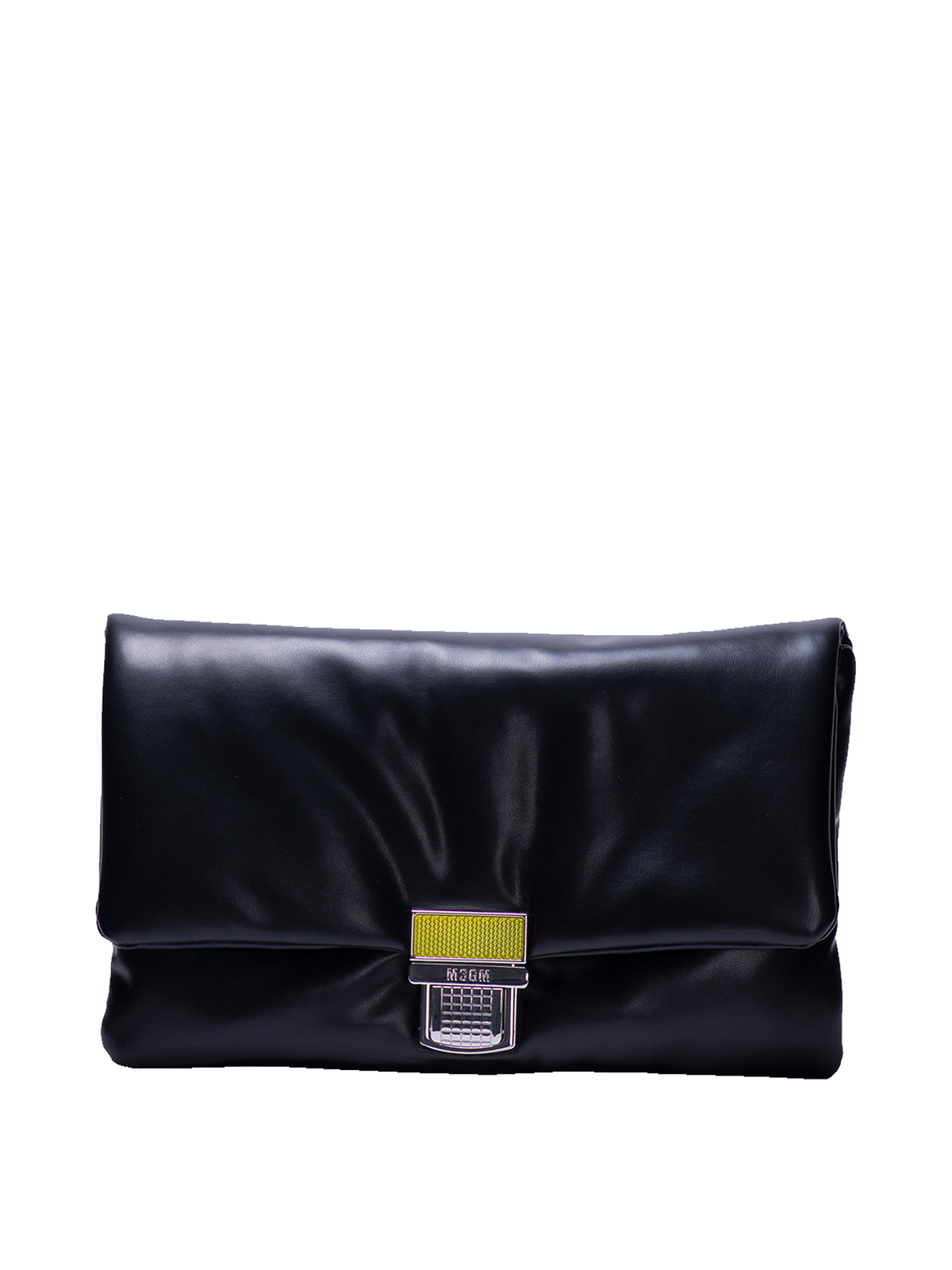 Shop Msgm Click Bag Clutch In Black