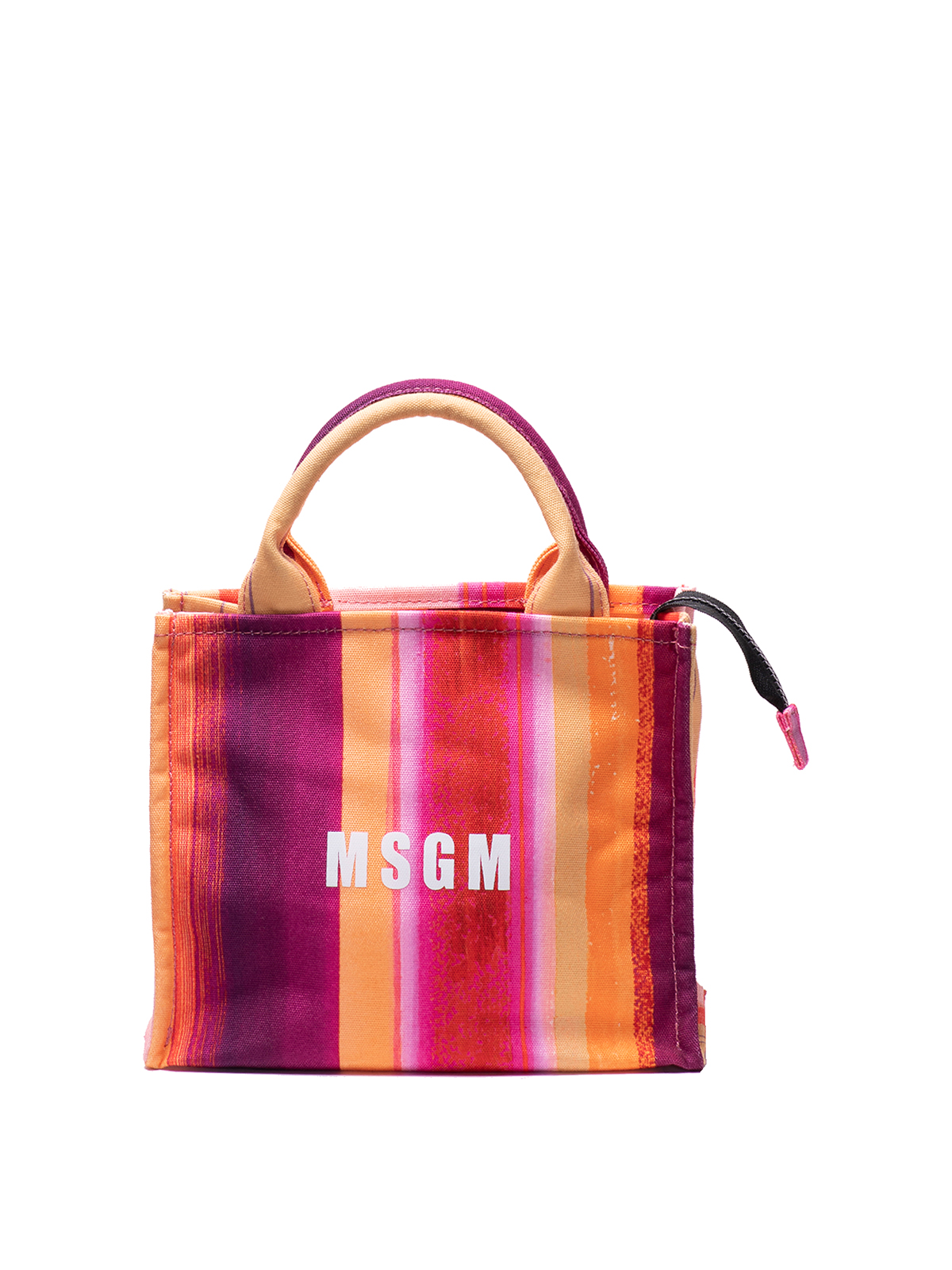 Shop Msgm Canvas Tote In Multicolour