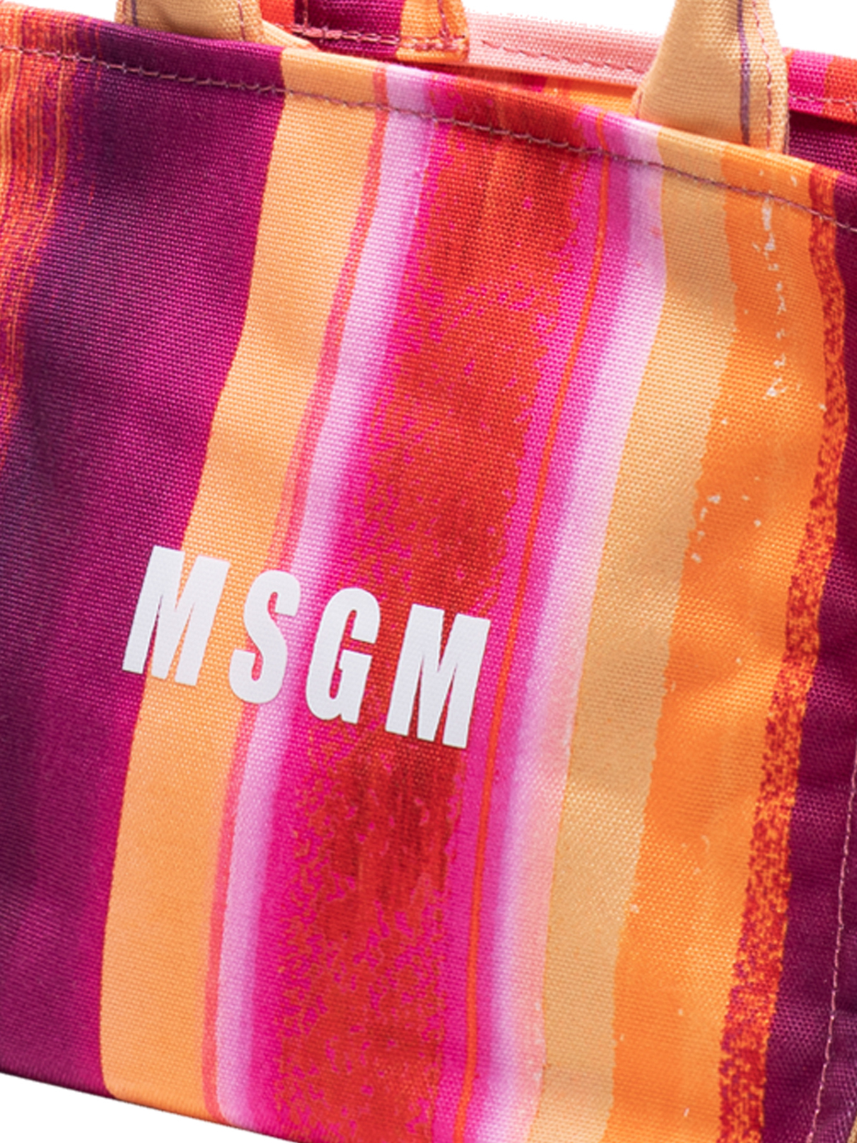 Shop Msgm Canvas Tote In Multicolour