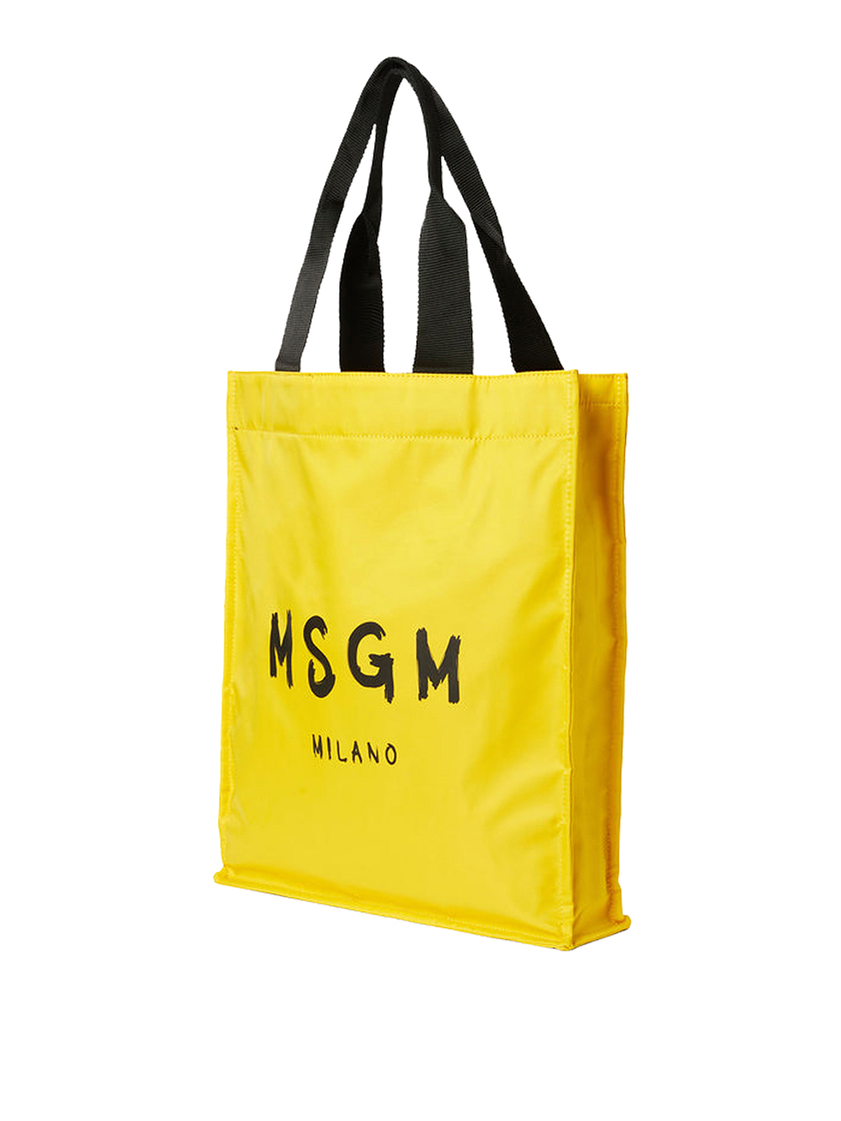 Shop Msgm Signature Shopping In Yellow