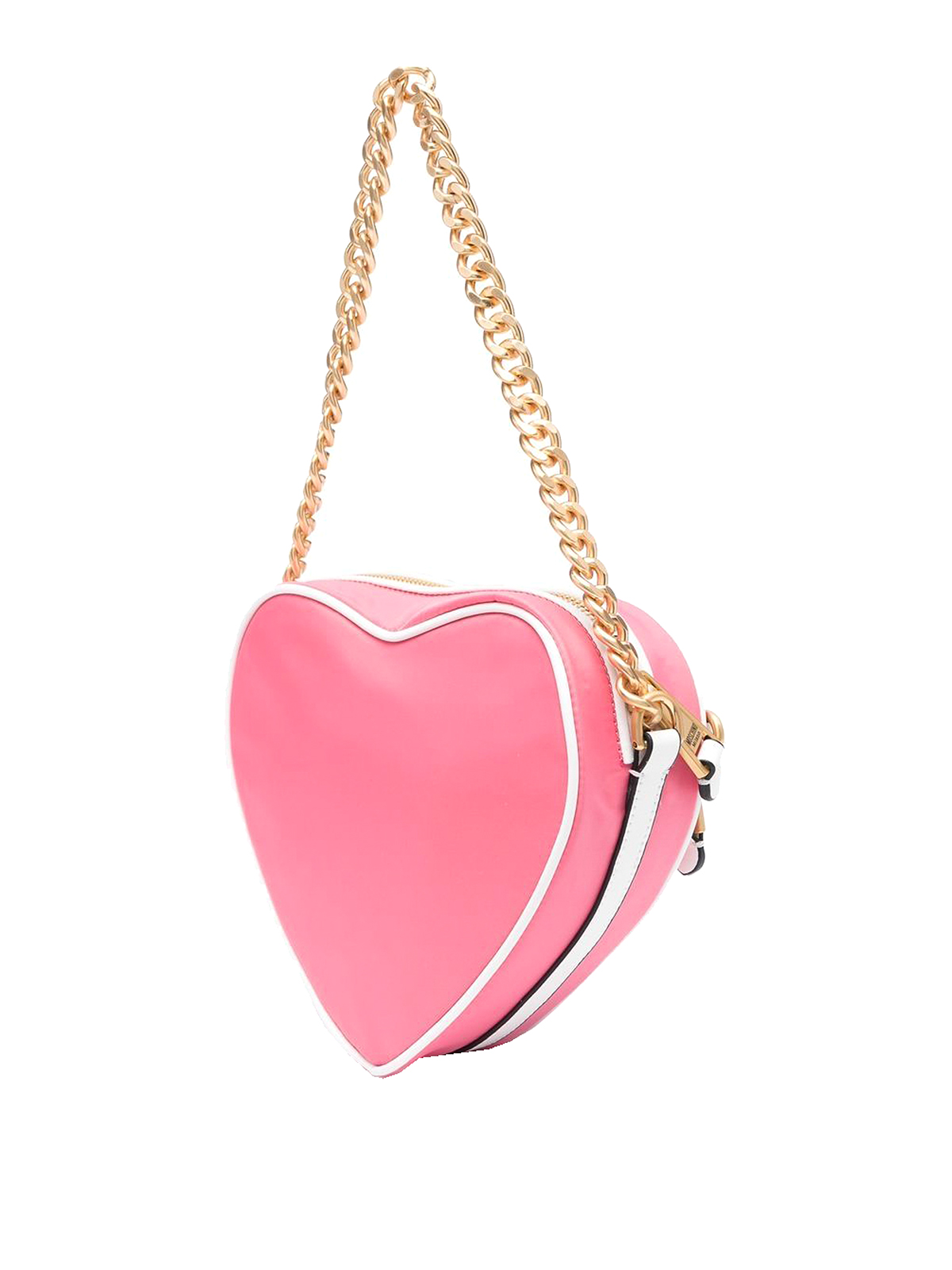 Shop Moschino Nylon Heart Bag In Pink