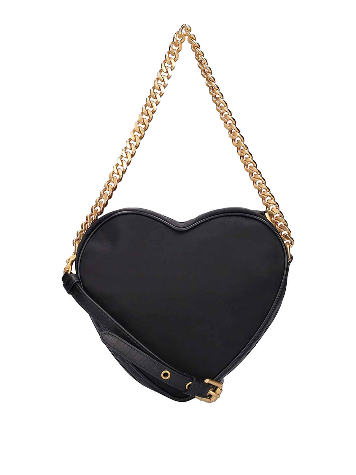 Shop Moschino Nylon Heart Bag In Black