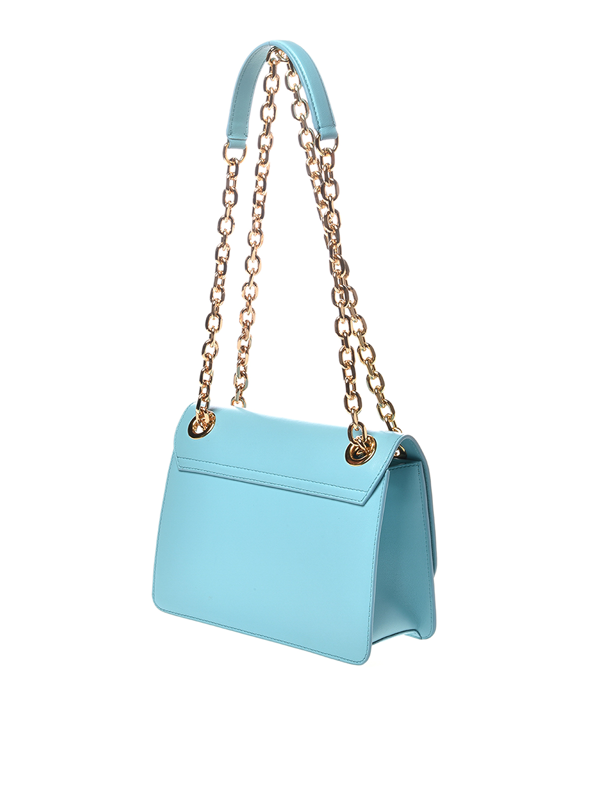 Shop Moschino Baby Letters Bag In Light Blue