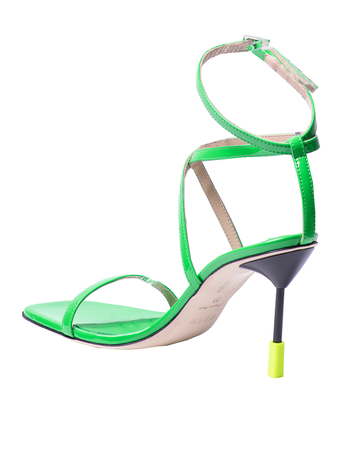 Shop Msgm Iconic Heel Sandal In Green
