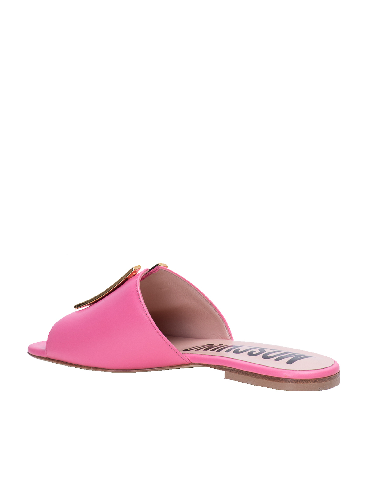 Shop Moschino Sliders In Pink