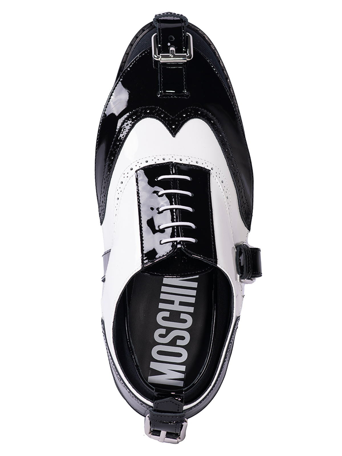 Shop Moschino Spats Oxford Shoes In Negro