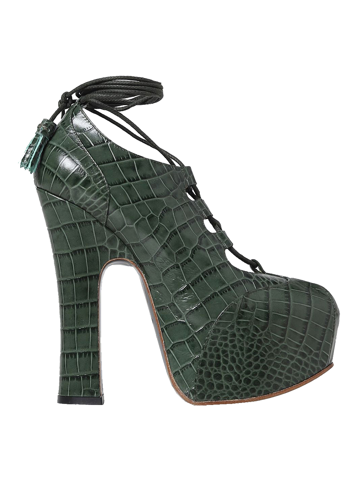 Shop Vivienne Westwood Super Elevated Ghillie Boots In Green