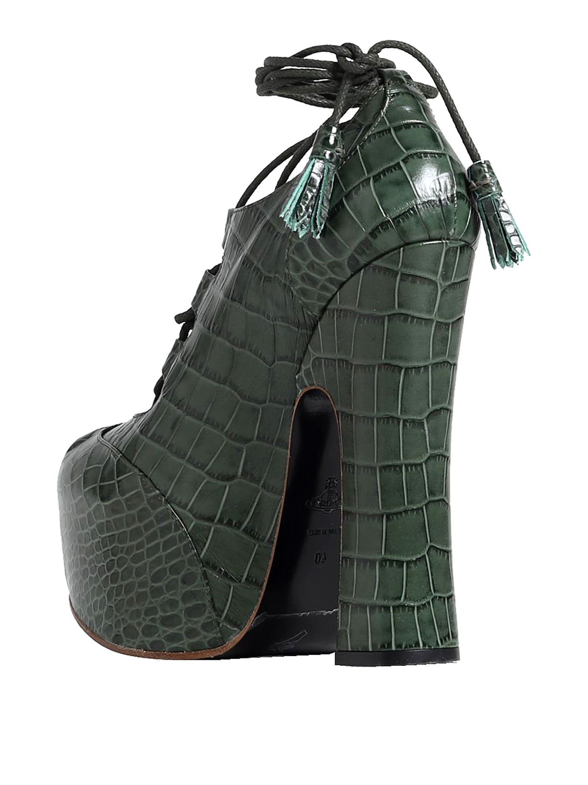 Shop Vivienne Westwood Super Elevated Ghillie Boots In Green
