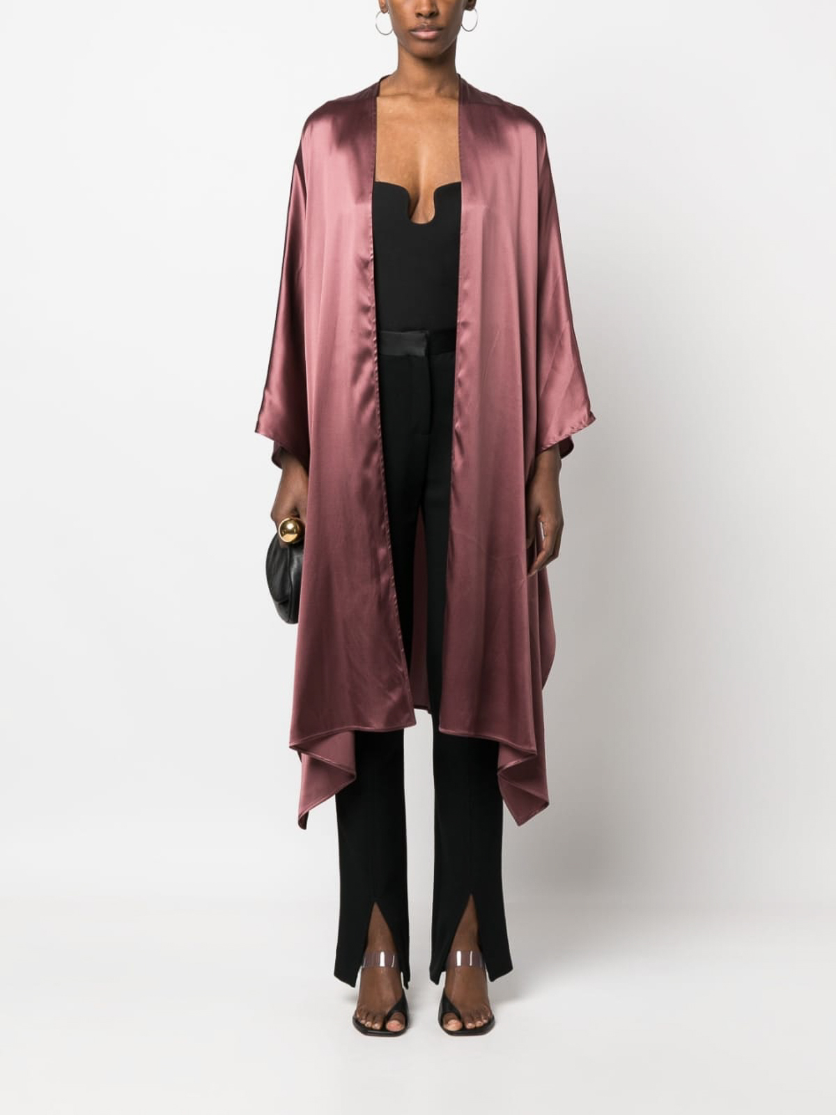 Shop Gianluca Capannolo Open Front Draped Cape In Pink
