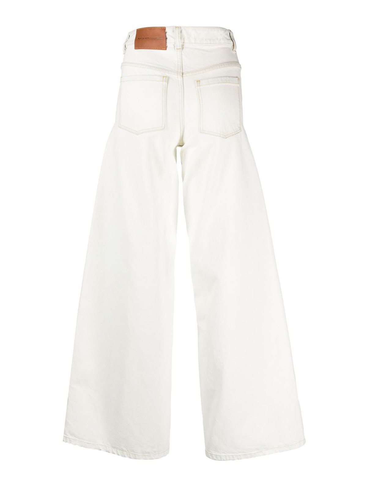 Shop Moncler Bleached Denim Jeans In White