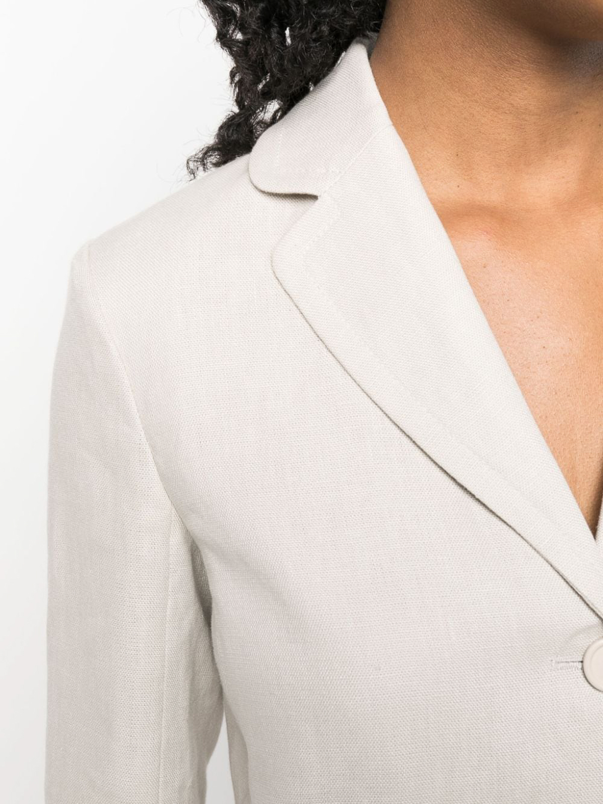 Shop 's Max Mara Single-breasted Linen Blazer In Grey