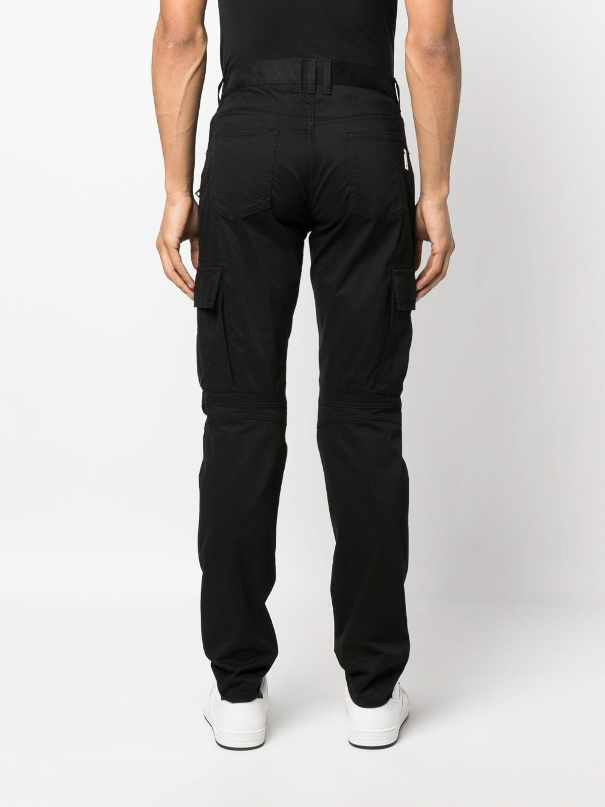 Shop Balmain Tapered Cargo Pants. In Black