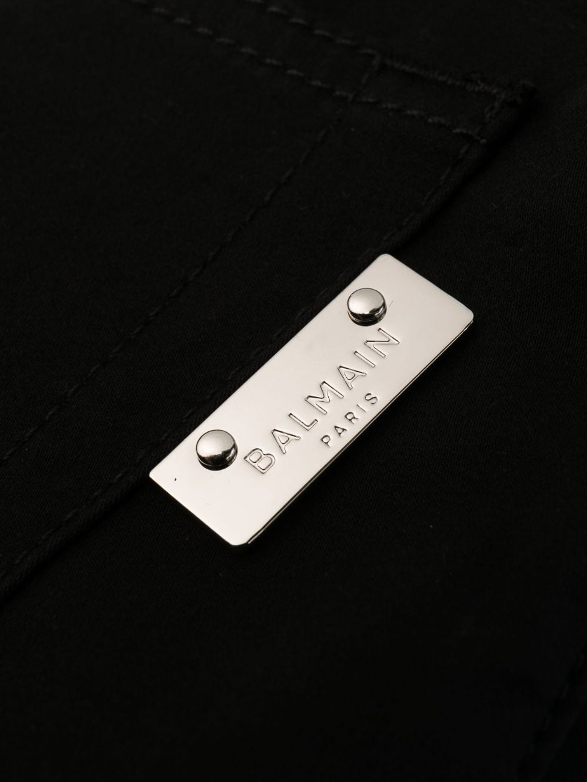 Shop Balmain Tapered Cargo Pants. In Black
