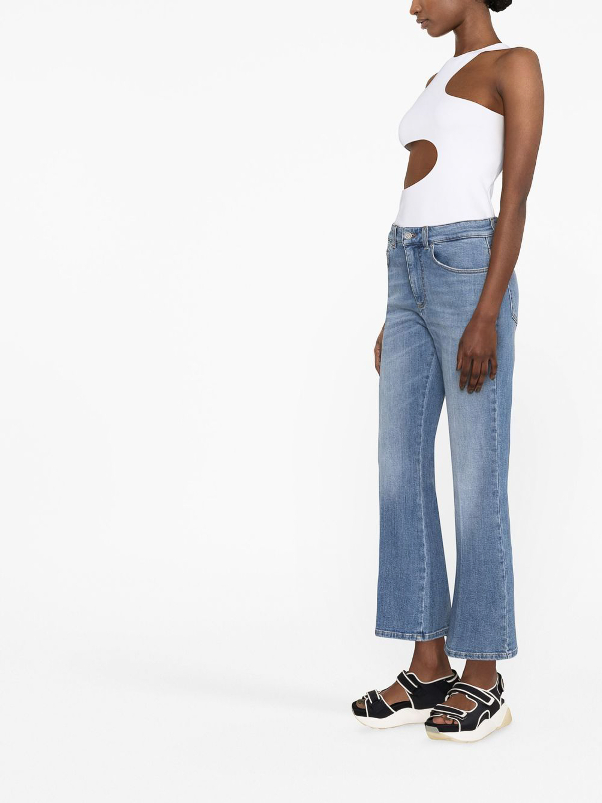 Shop Stella Mccartney High Rise Flared Jeans In Azul