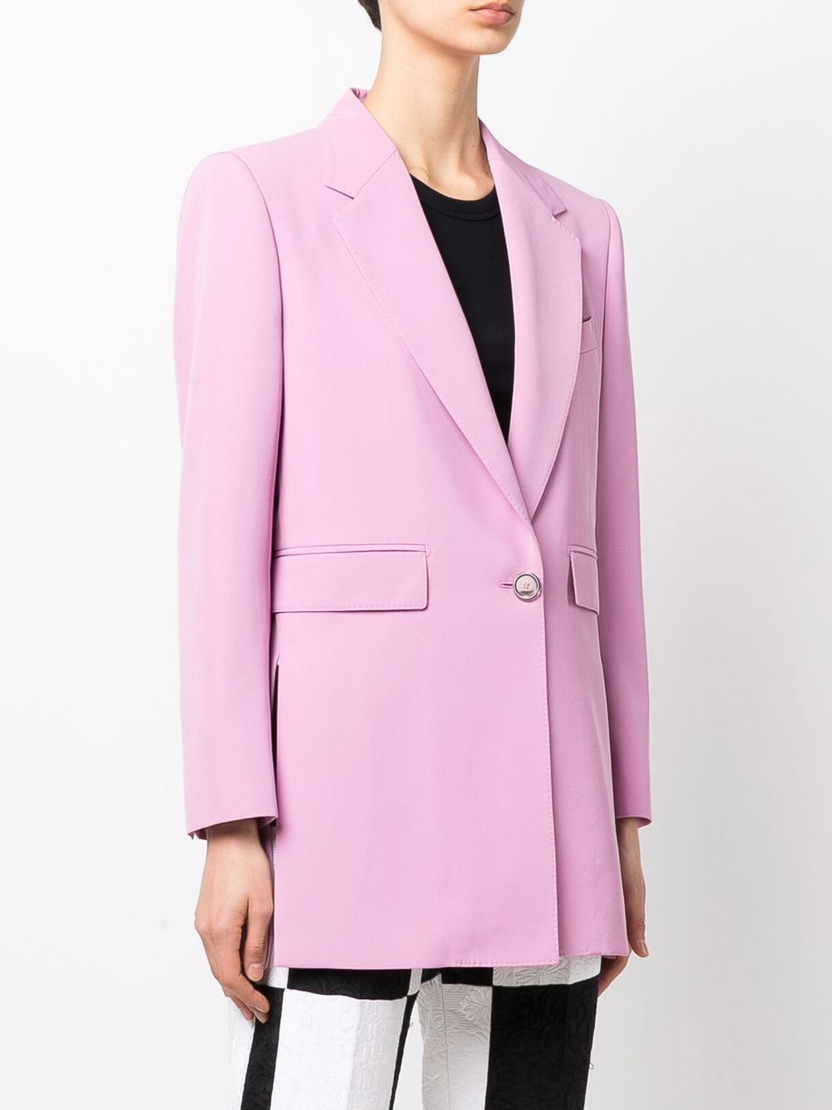 Shop Dolce & Gabbana Light Pink Single-breasted Blazer In Metallic