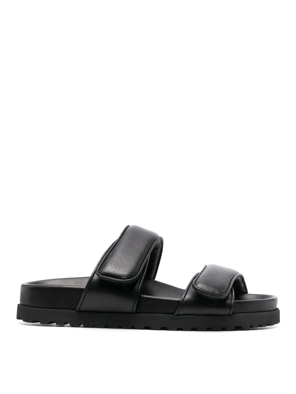 Shop Gia Borghini Leather Strap Sandal In Black