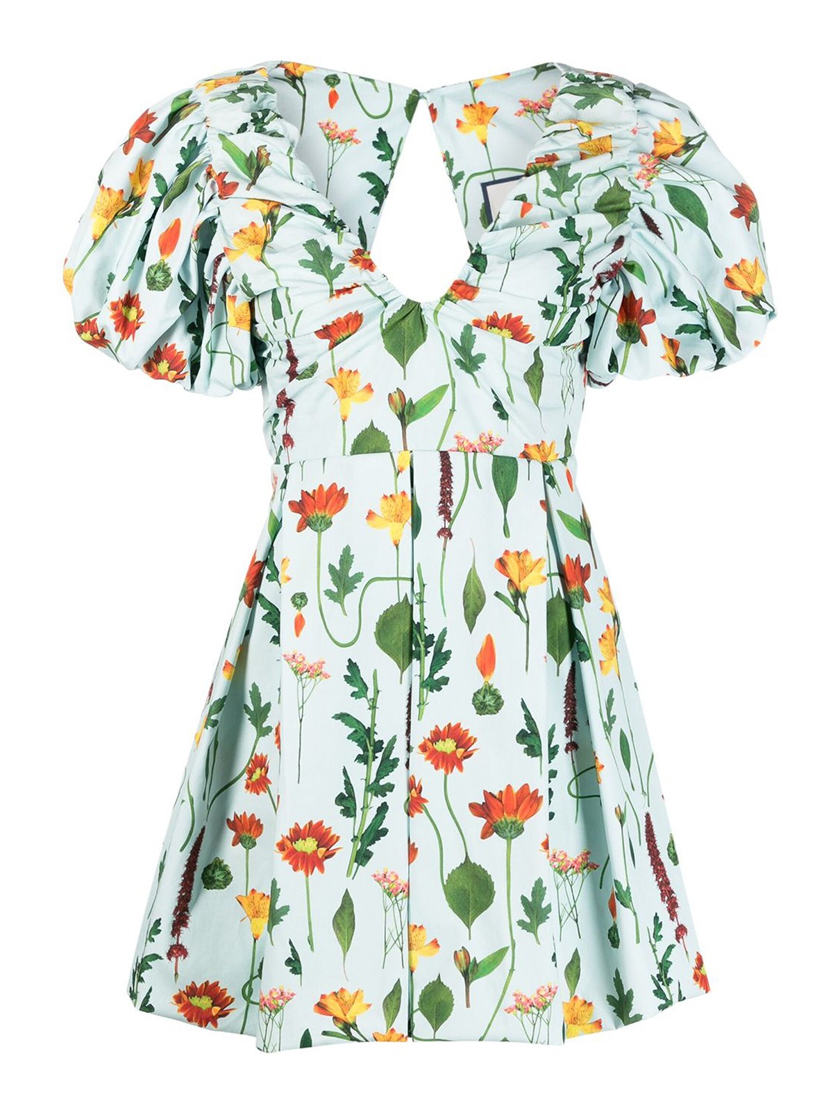 Shop Agua By Agua Bendita Printed Cotton Short Dress In Multicolour
