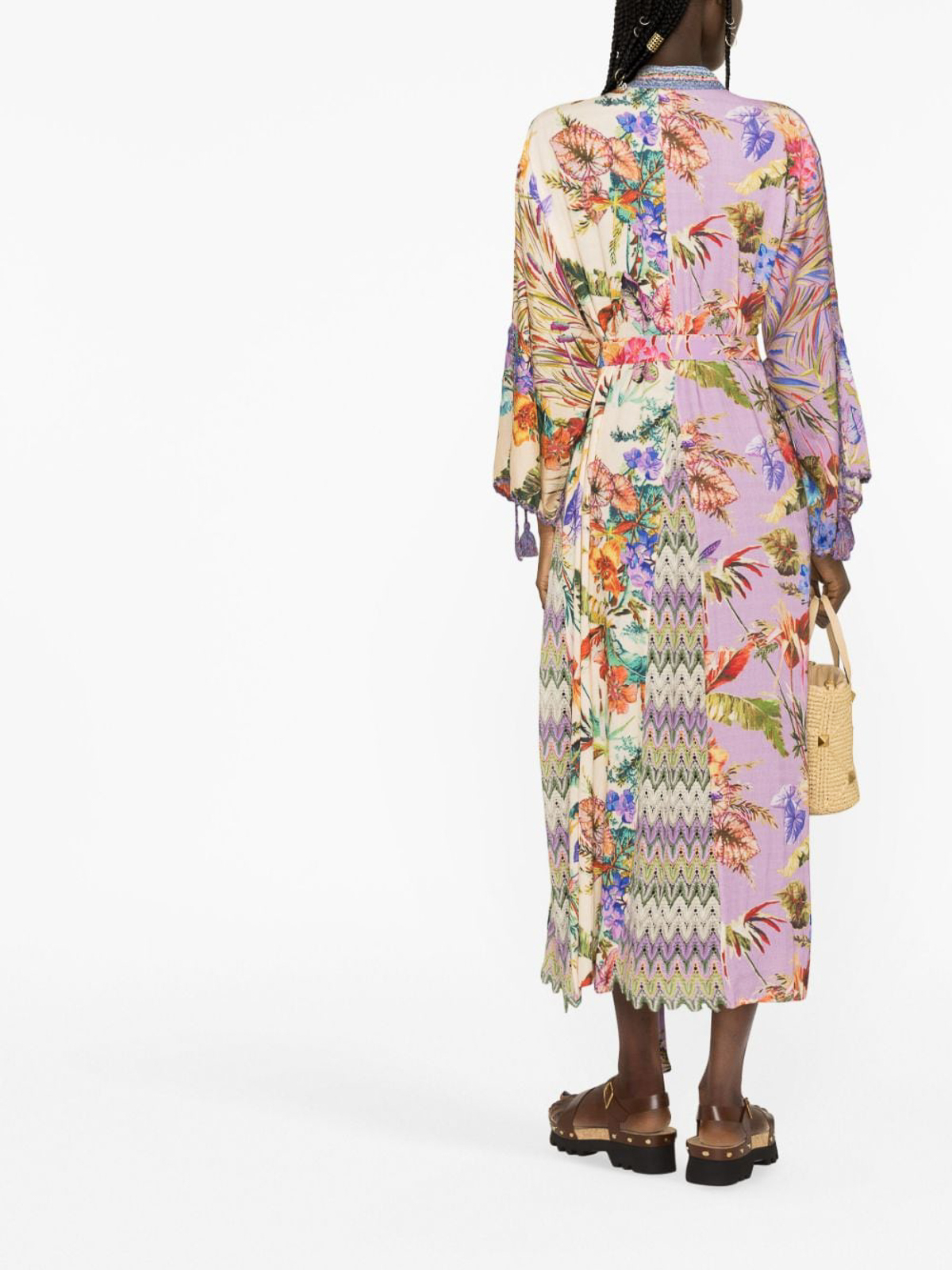 Shop Anjuna Embroidered  Long Kimono In Multicolor