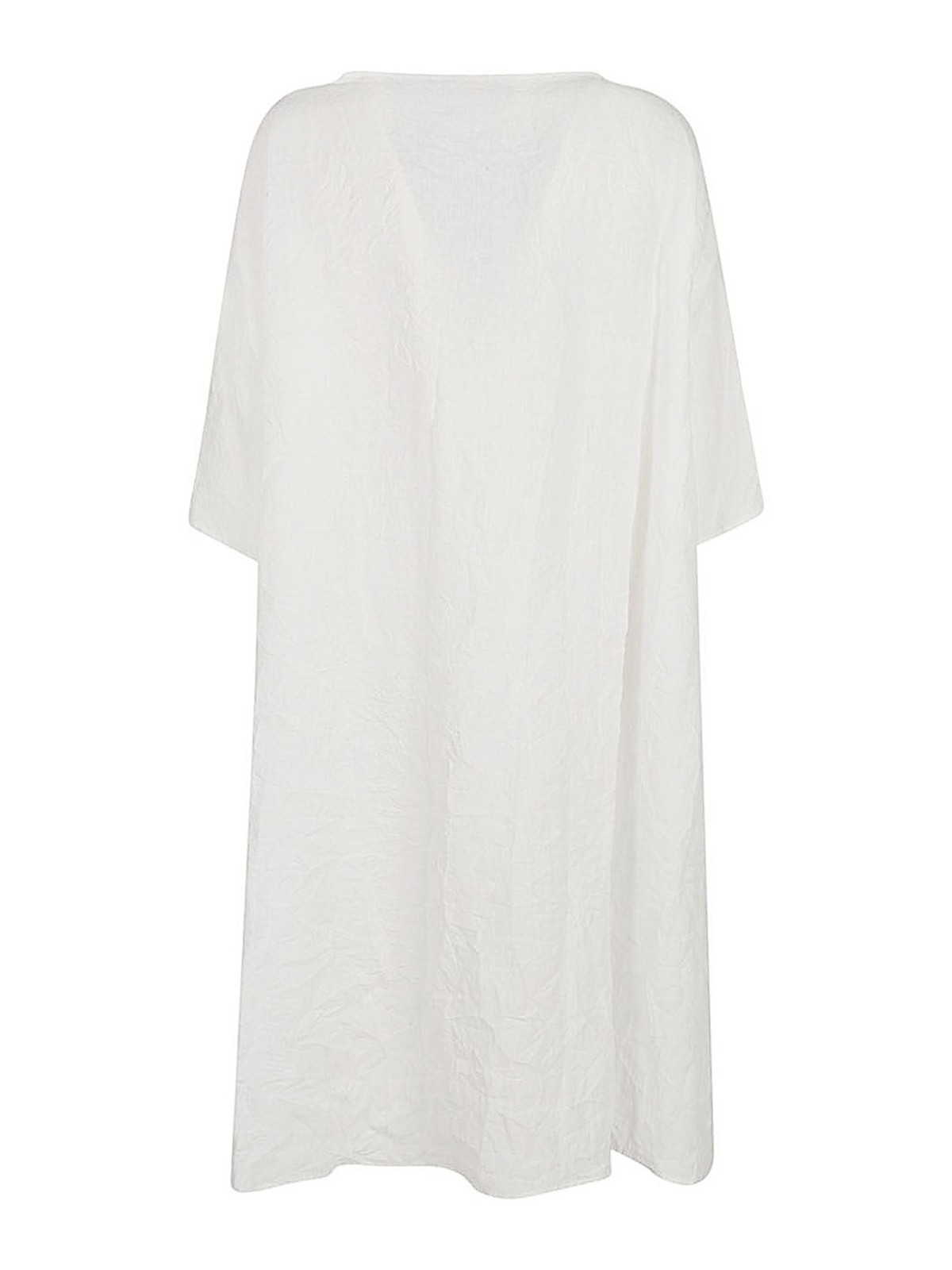 Apuntob Linen midi dress - White - Women|P1694TS689BIANCO