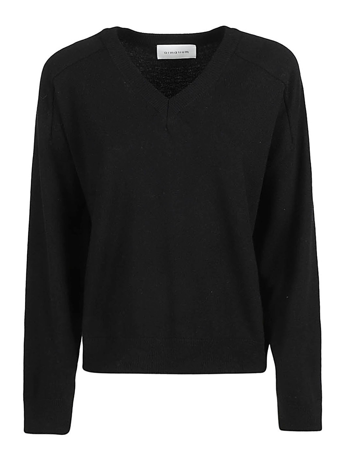 Shop Armarium V-neck Cashmere Sweater In Black