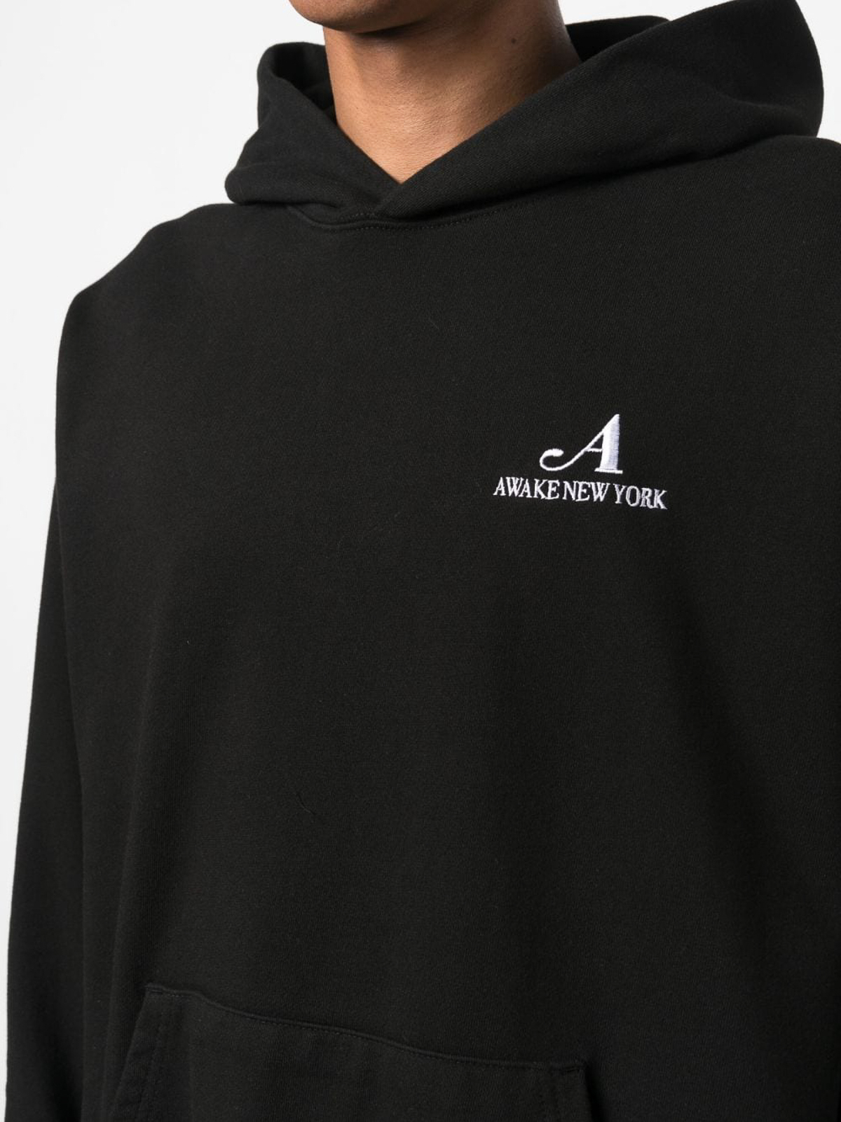Shop Awake Ny Embroidered Logo Hoodie In Black