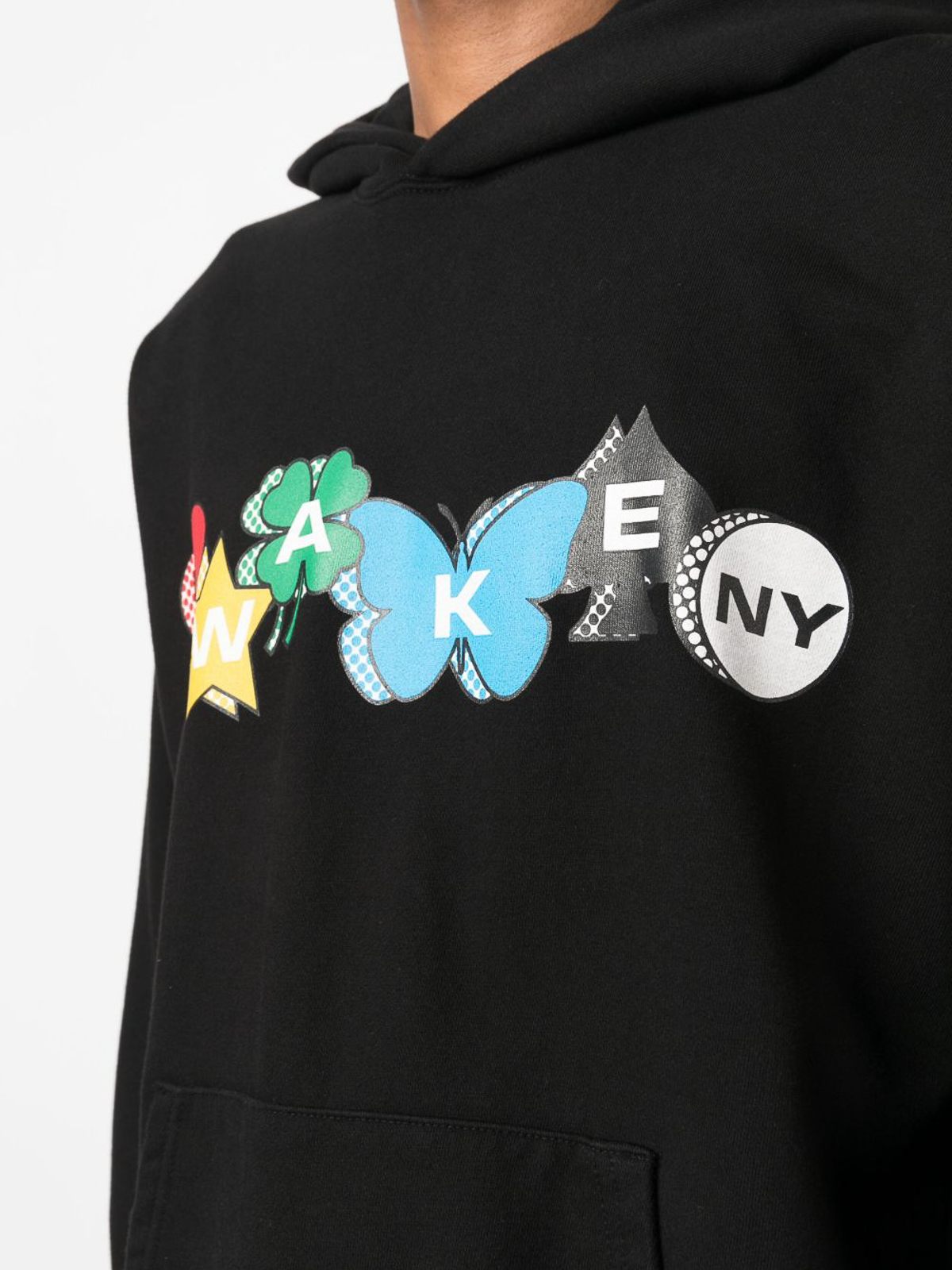 Shop Awake Ny Printed Charm Logo Hoodie In Black