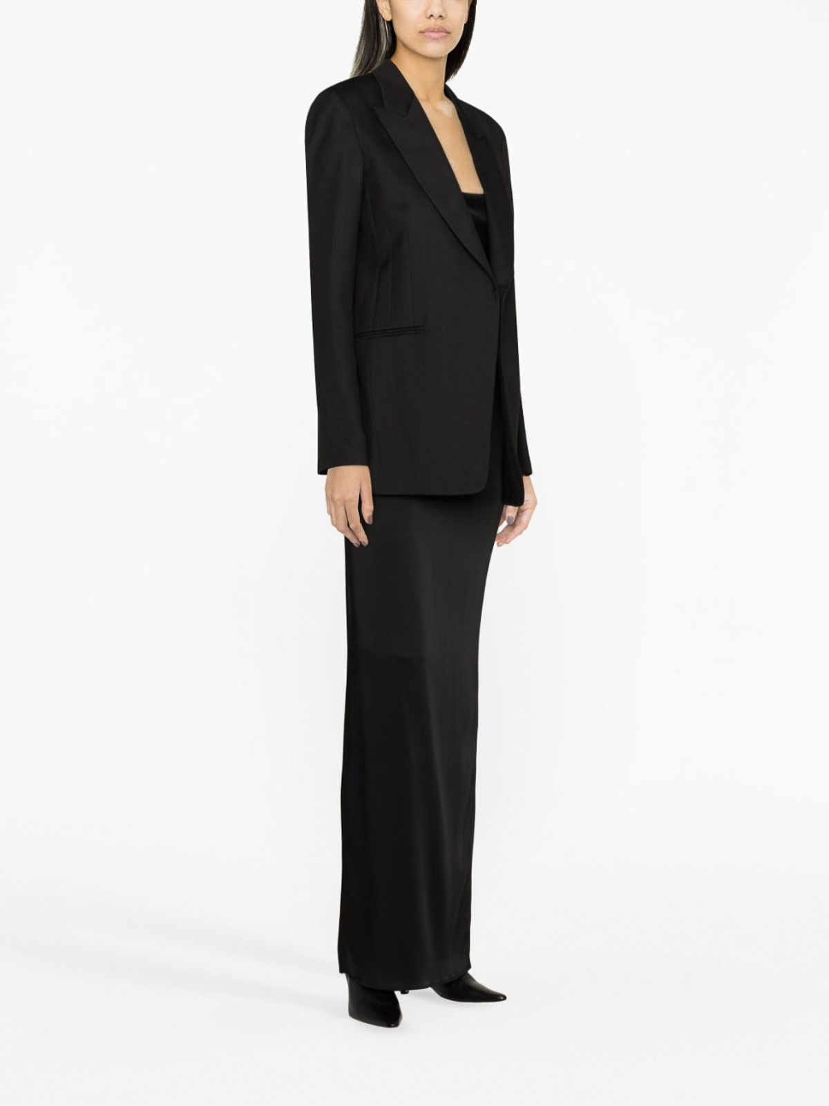 Shop See By Chloé Single-breasted Silk Blend Wool Jacket In Negro