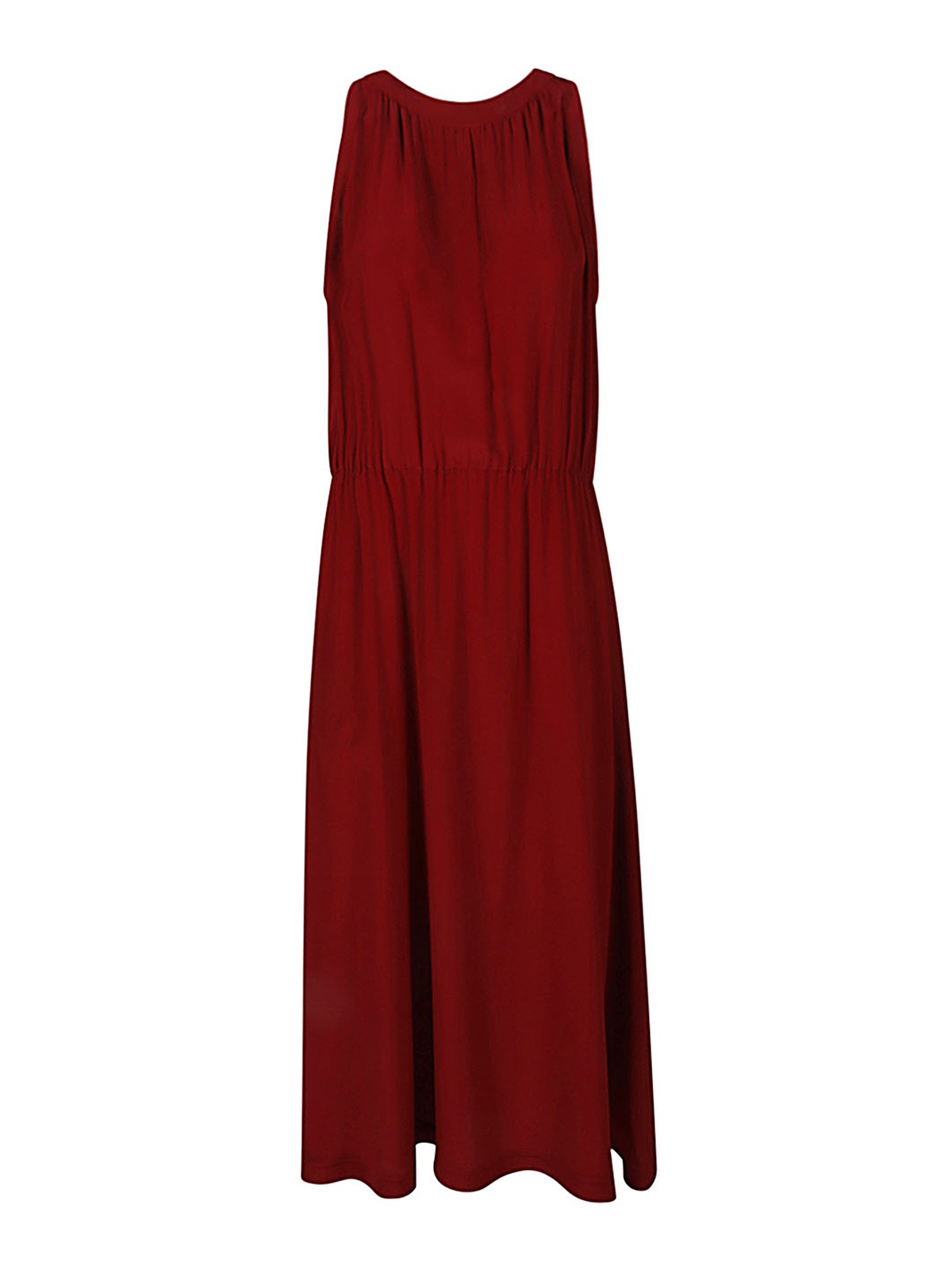 Cri.da Silk Midi Dress In Rojo