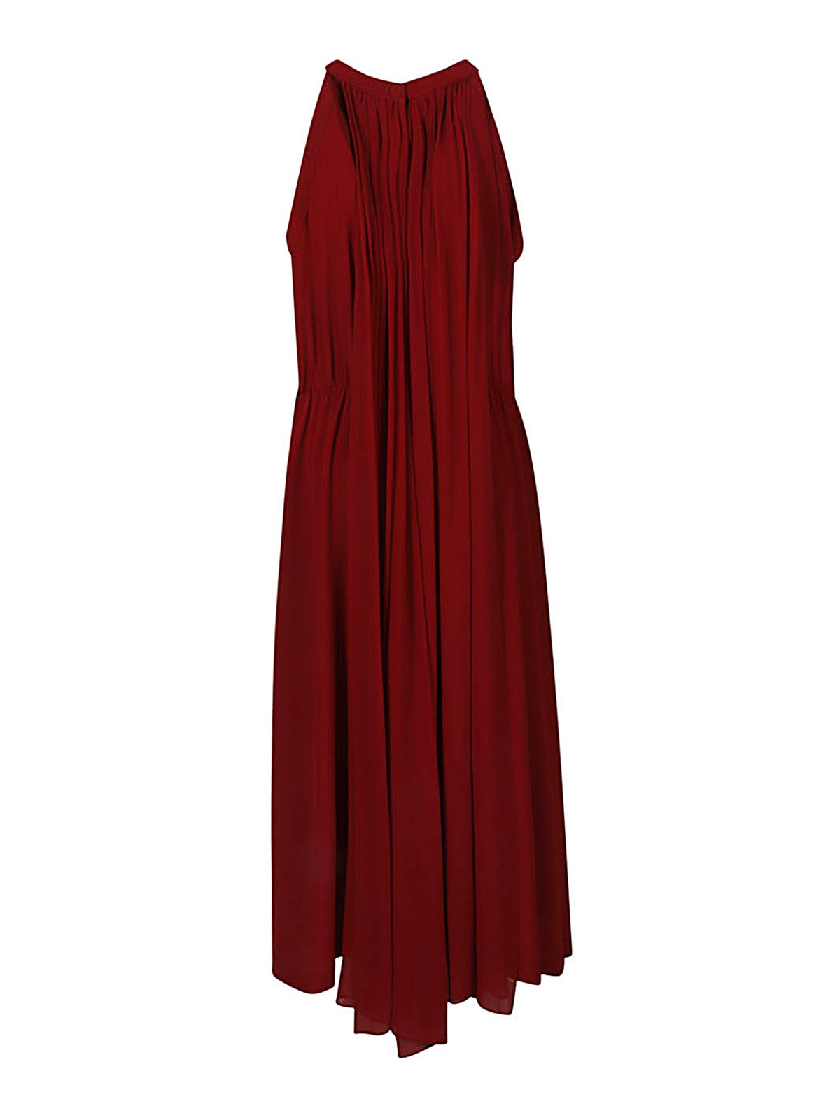 Shop Cri.da Silk Midi Dress In Rojo