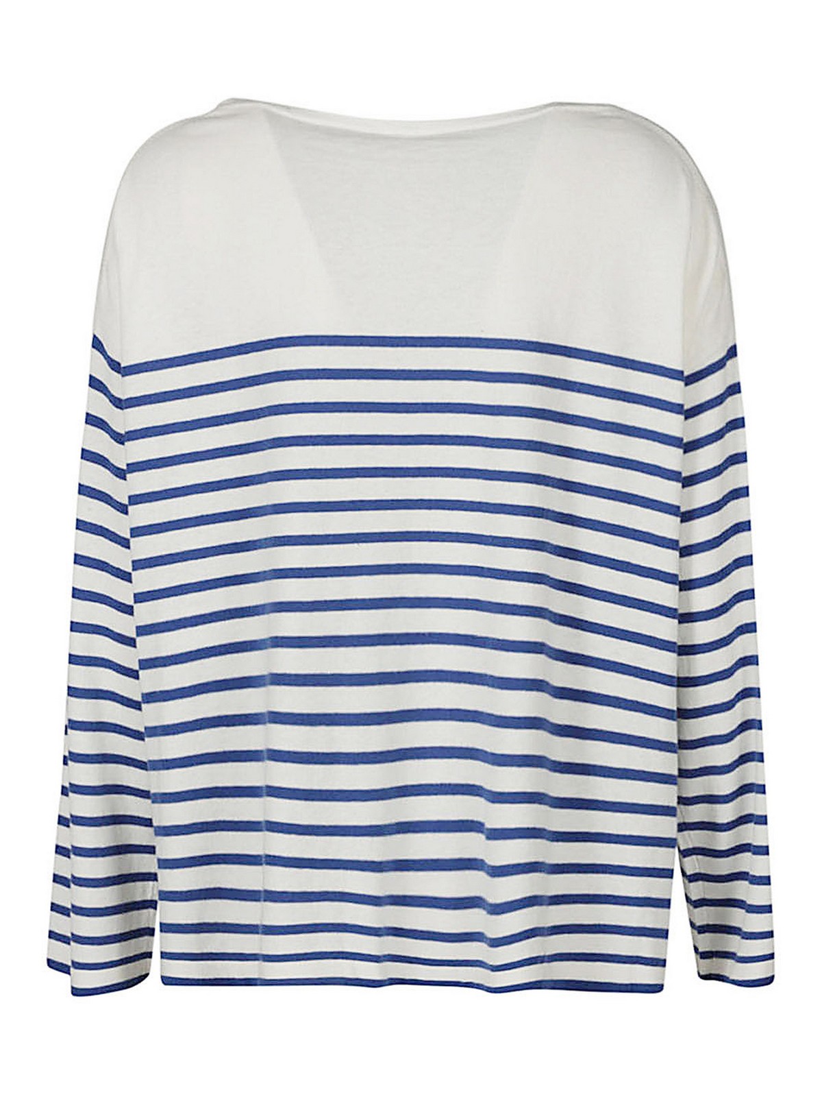 Shop Ct Plage Striped Cotton Blend Pullover In Blue
