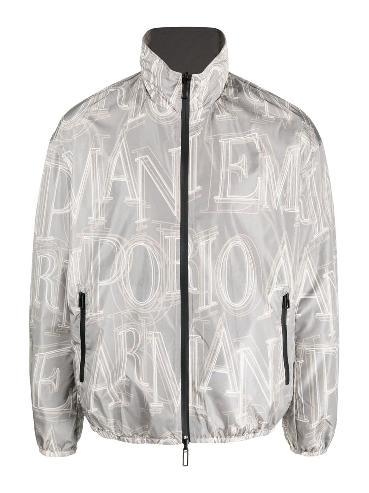 Allover logo nylon blouson jacket by Emporio Armani
