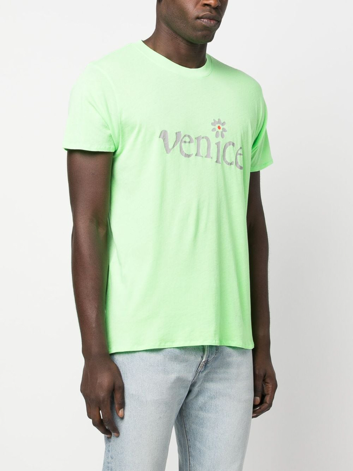 Shop Erl Printed Cotton T-shirt In Green