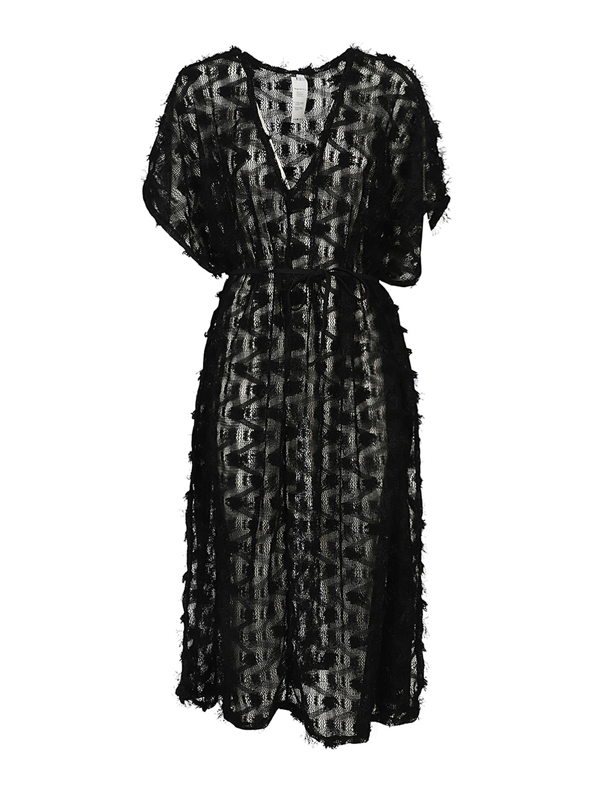 Shop Feel Me Fab Lampedusa Crochet Long Dress In Black