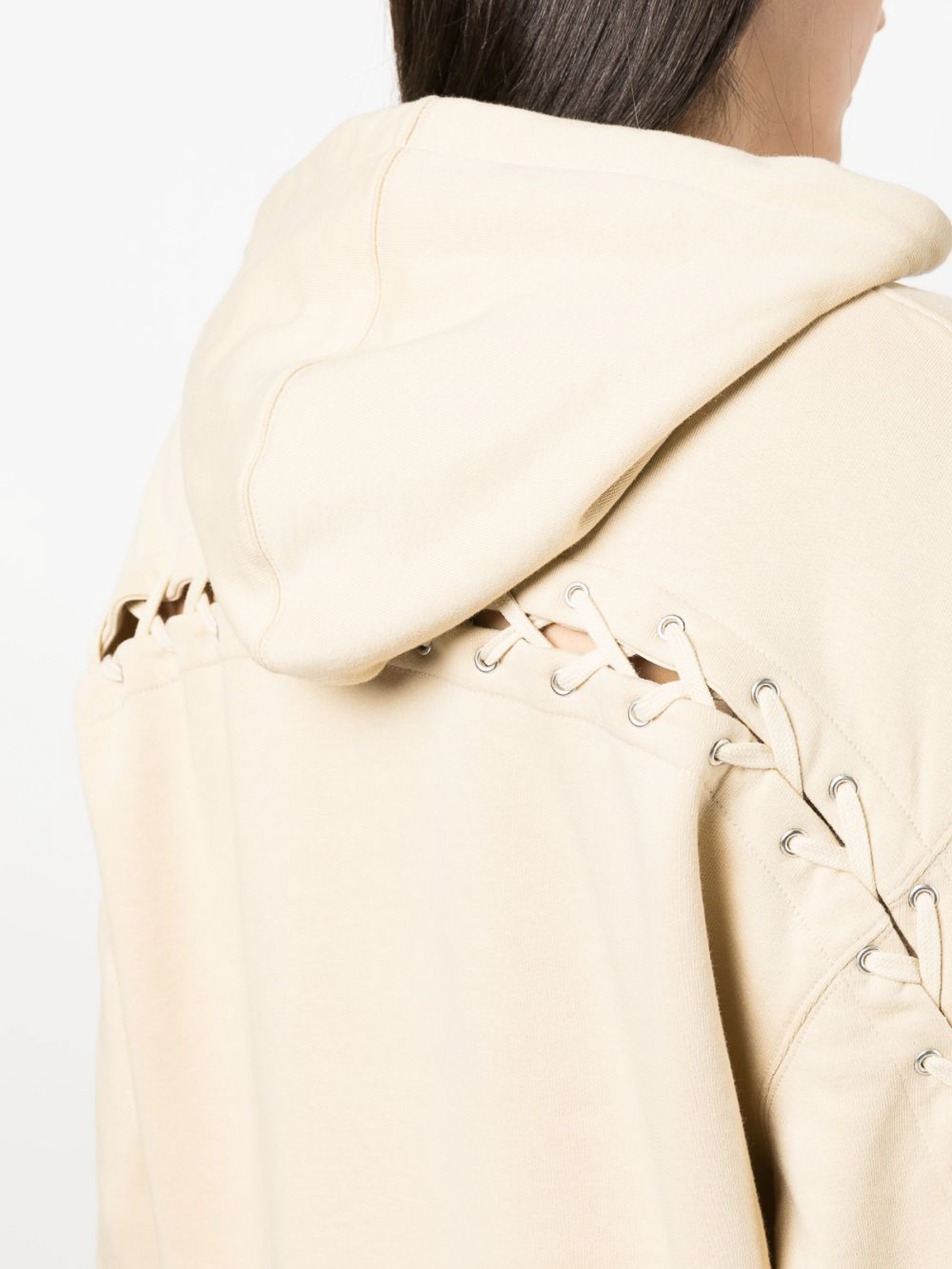 Shop Jean Paul Gaultier Logo Cotton Hoodie In Beige