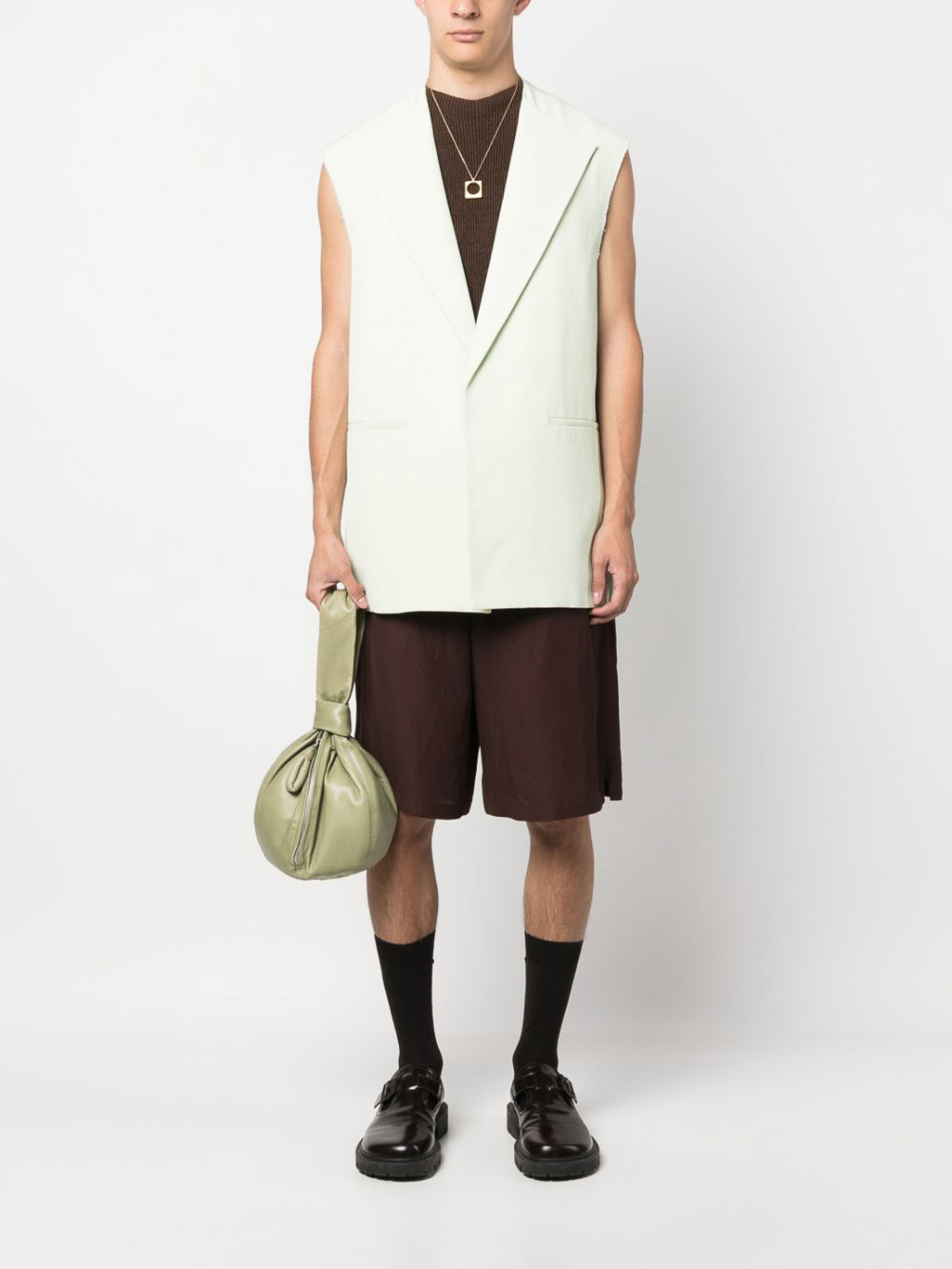 Shop Jil Sander Single-breasted Vest In Green