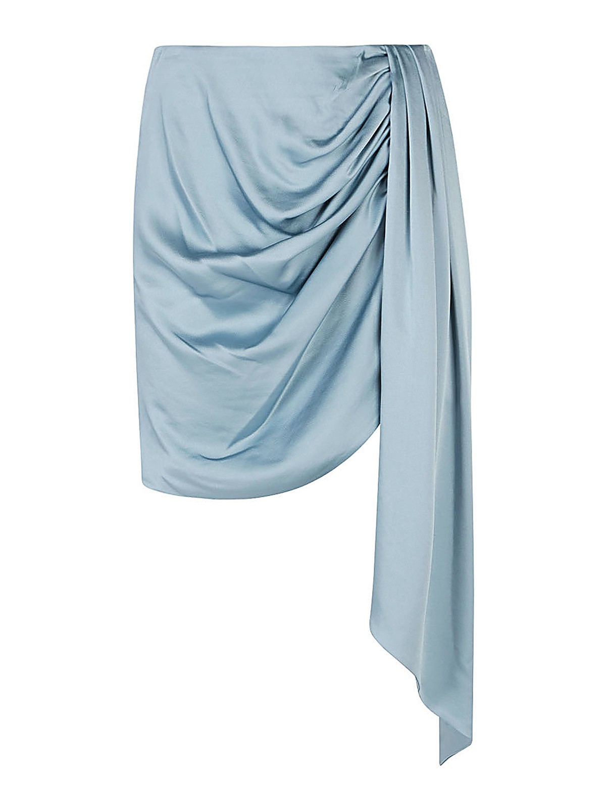 Shop Jonathan Simkhai Mae Draped Satin Mini Skirt In Blue