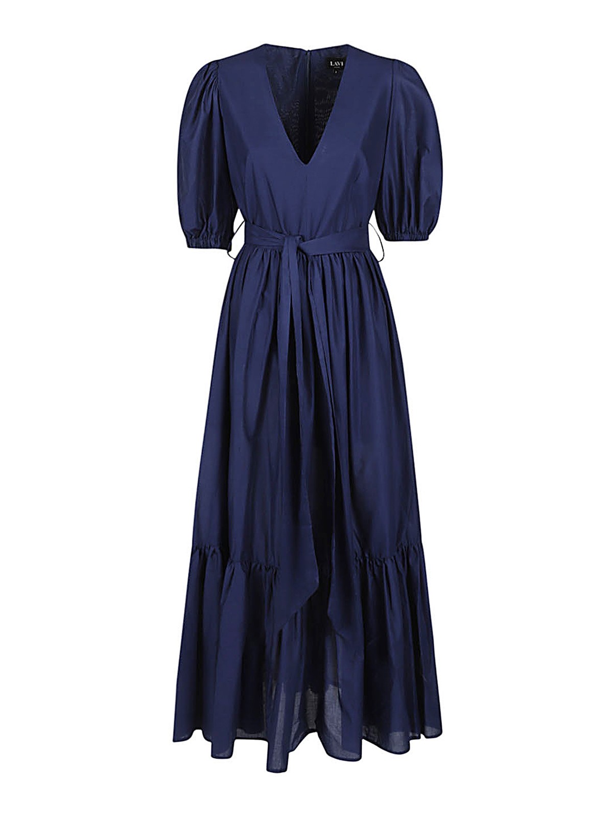 Shop Lavi Cotton Long Dress In Blue