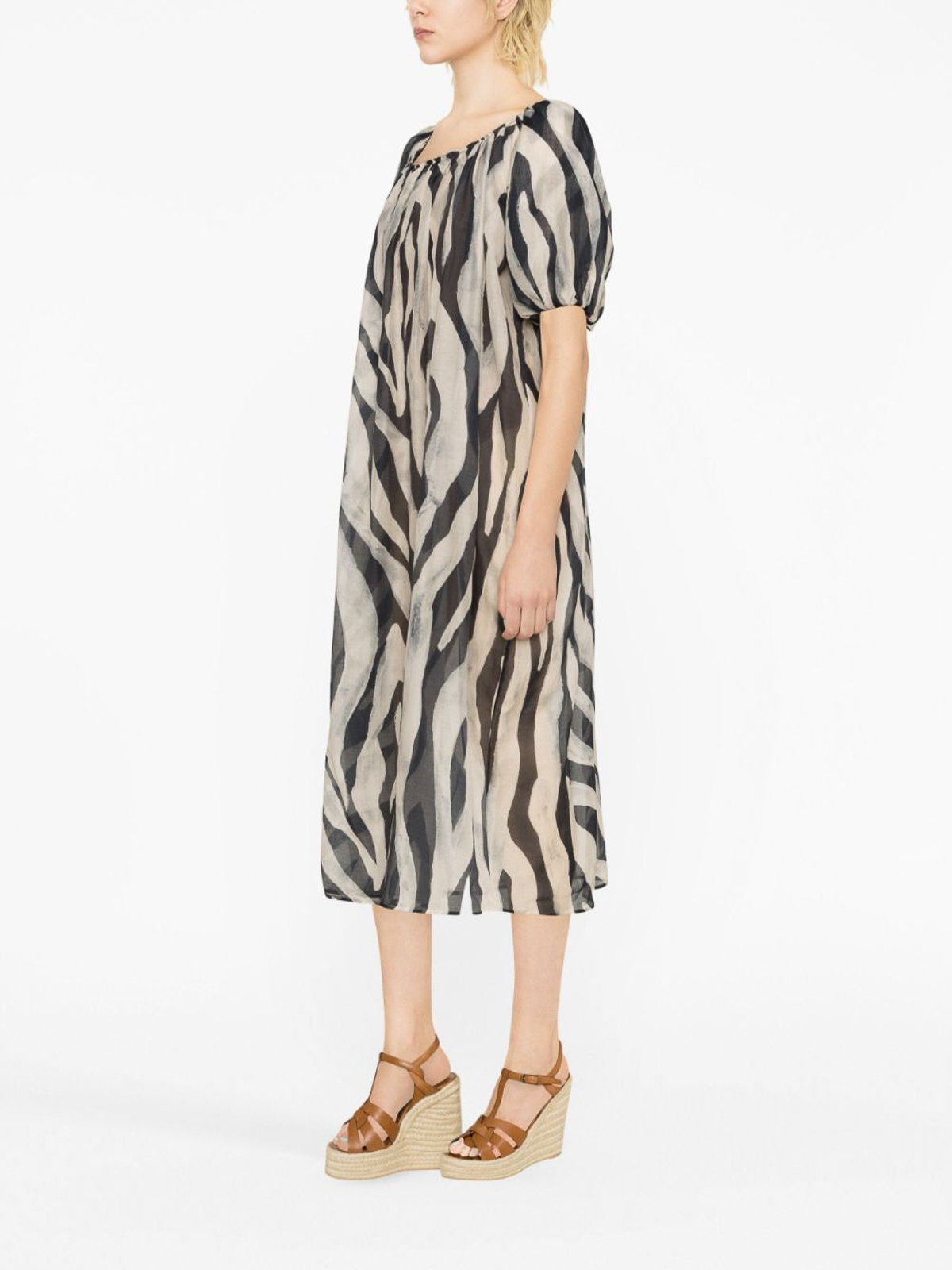 Maxi dresses Manebi - Capri silk-cotton voile dress - A57CAZEBRA