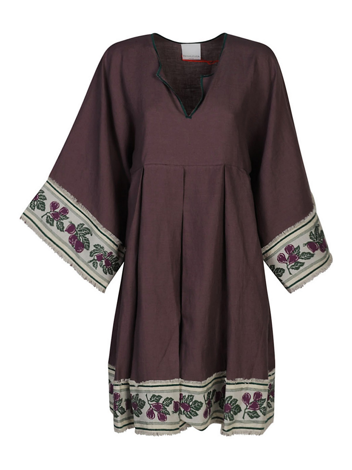 Shop Ninaleuca Linen Short Dress In Purple